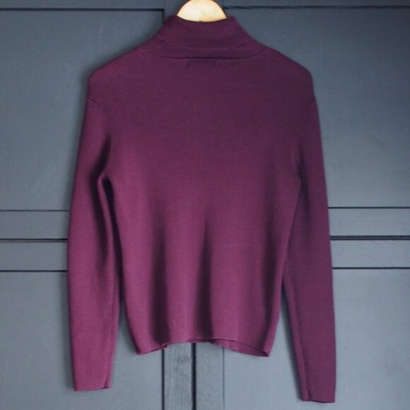 Ralph Lauren Burgundy Turtleneck Sweater - Picture 4 of 5